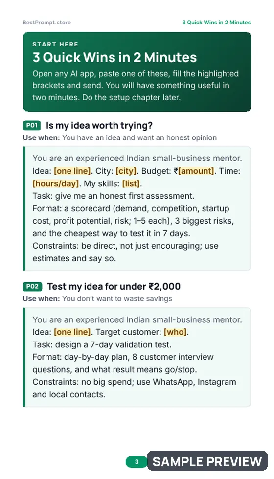 Sample page 3 of Start Your Small Business with AI: Quick wins