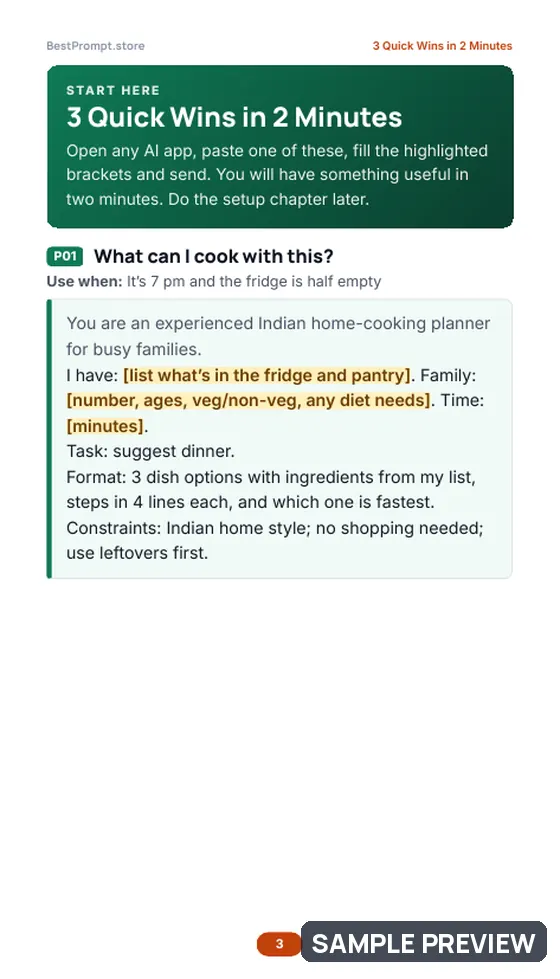 Sample page 3 of Home & Kitchen Manager with AI: Quick wins