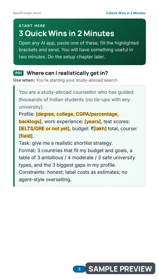 Sample page 3 of Study Abroad Made Simple: Quick wins