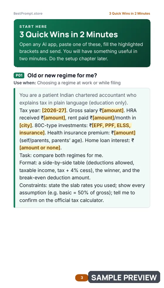 Sample page 3 of Income Tax & ITR Made Simple: Quick wins