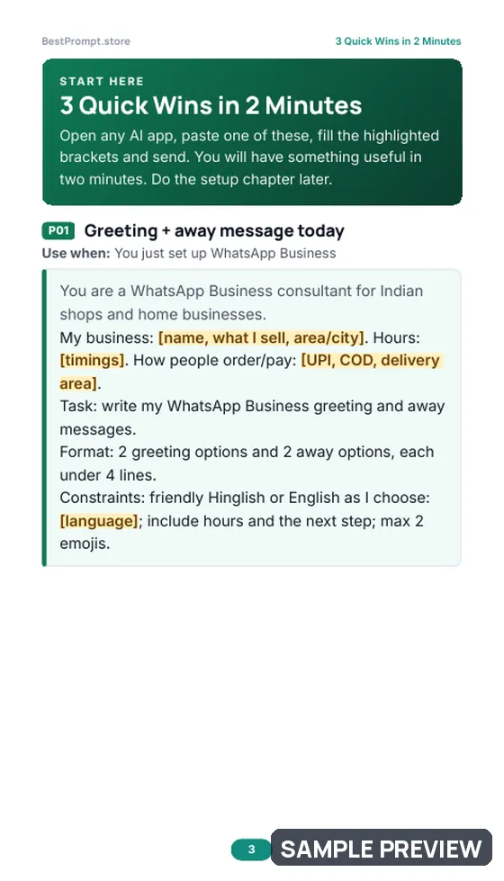 Sample page 3 of WhatsApp Business Growth Kit: Quick wins