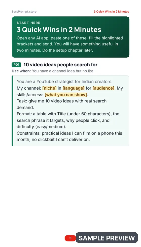 Sample page 3 of YouTube Channel Starter Kit: Quick wins